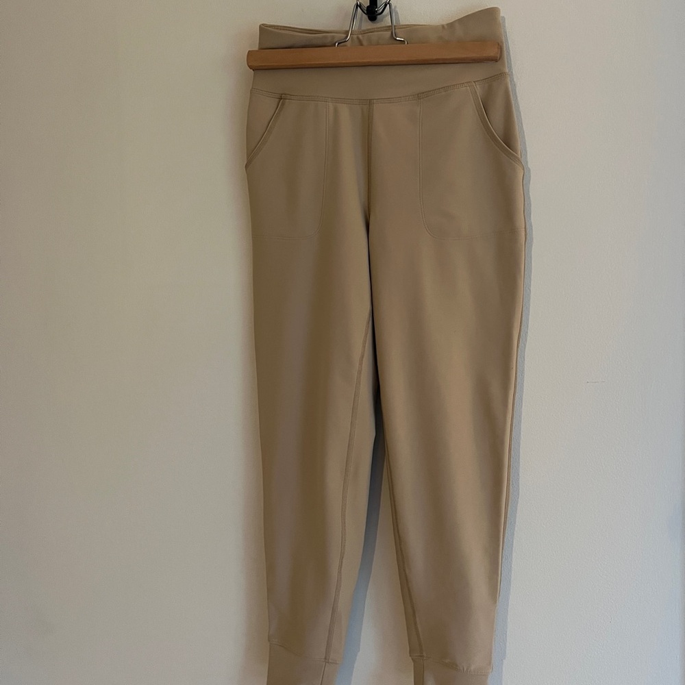 Girl’s Tan High-Waisted 7/8 Length Joggers